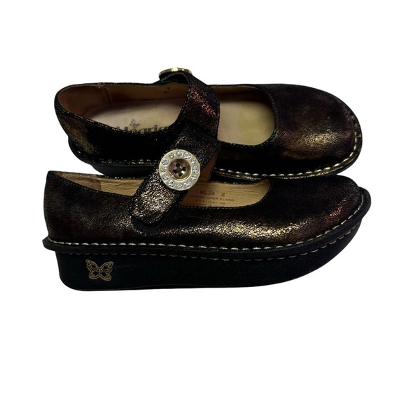 Algeria paloma Copper Bronze Sparkle Mary Jane Comfort Shoes size 36 - Picture 4 of 8